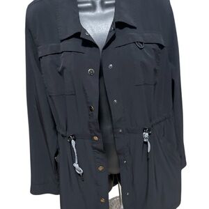 Torrid Black Utility Jacket with Silver Accents